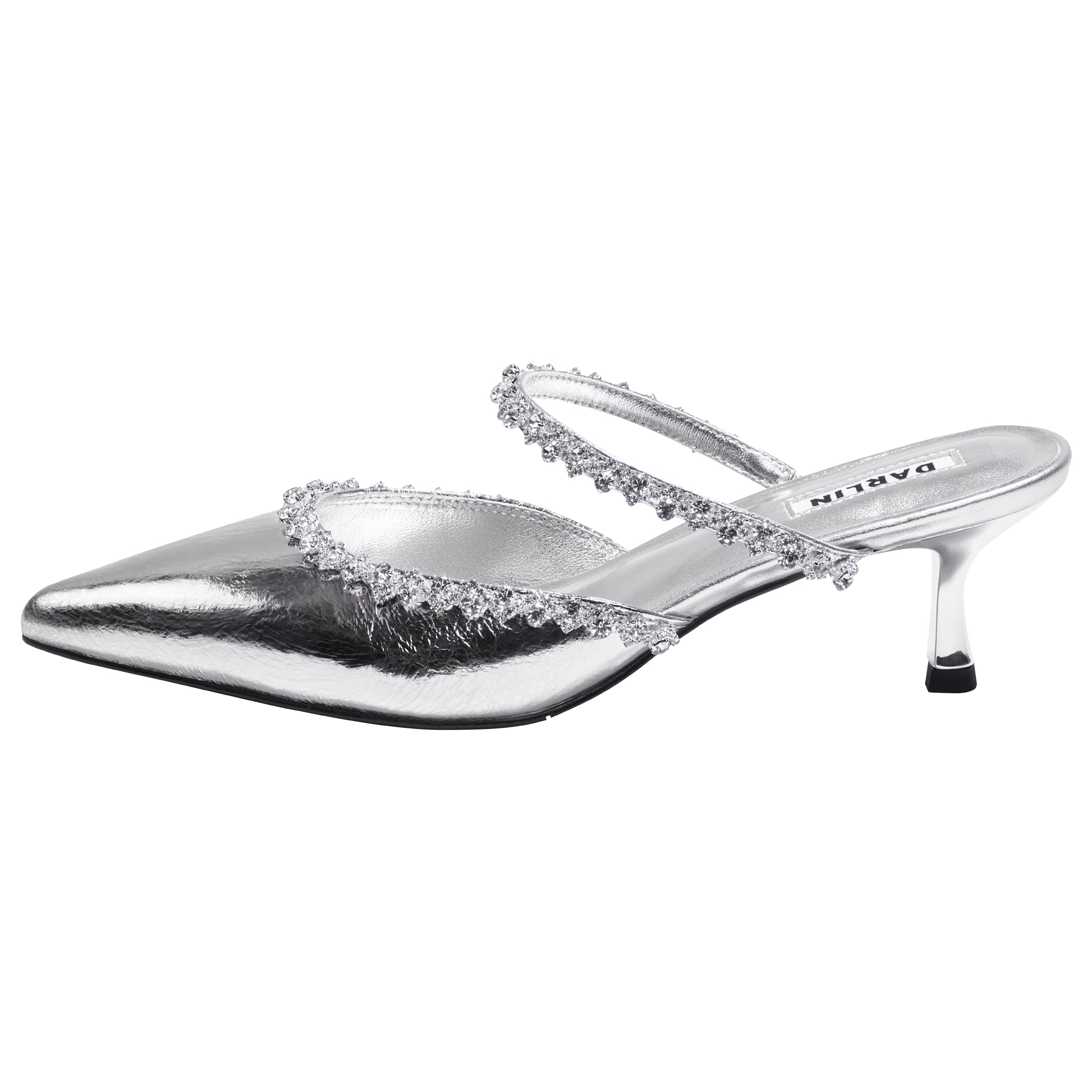 2 INCHES CRUNCHY SILVER LEATHER SIGNATURE