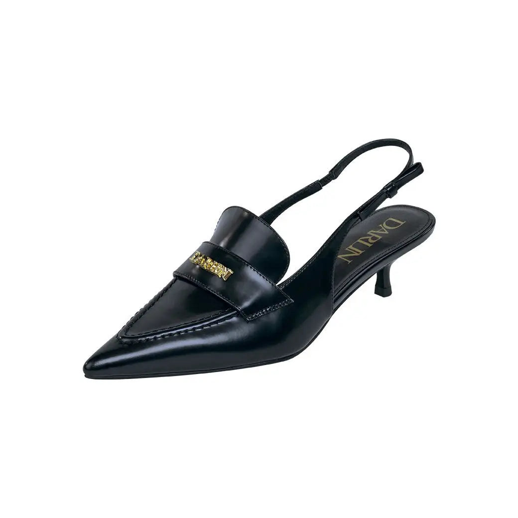 BLACK DARLIN KITTEN HEEL - DARLIN ดาริน
