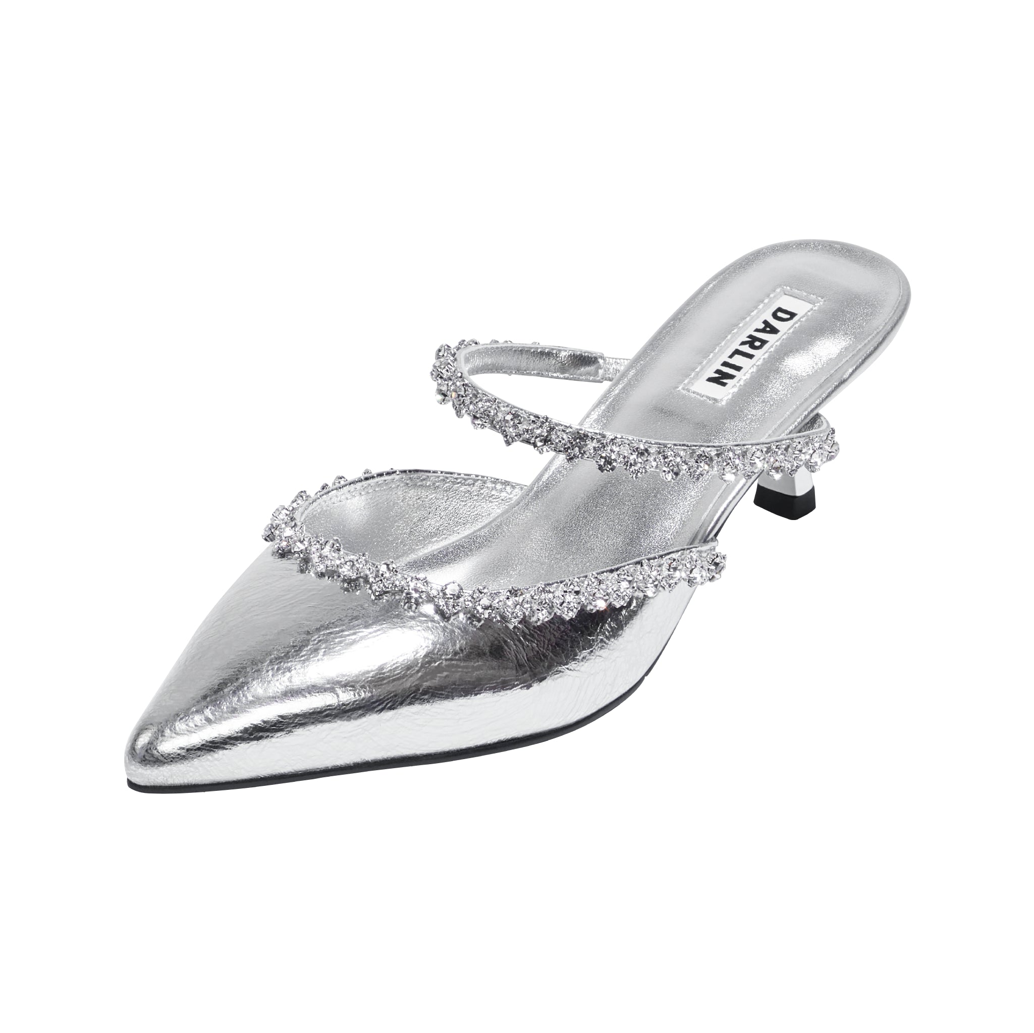 2 INCHES CRUNCHY SILVER LEATHER SIGNATURE