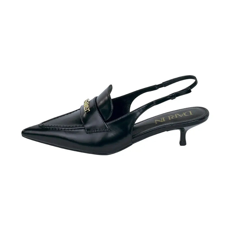 BLACK DARLIN KITTEN HEEL - DARLIN ดาริน